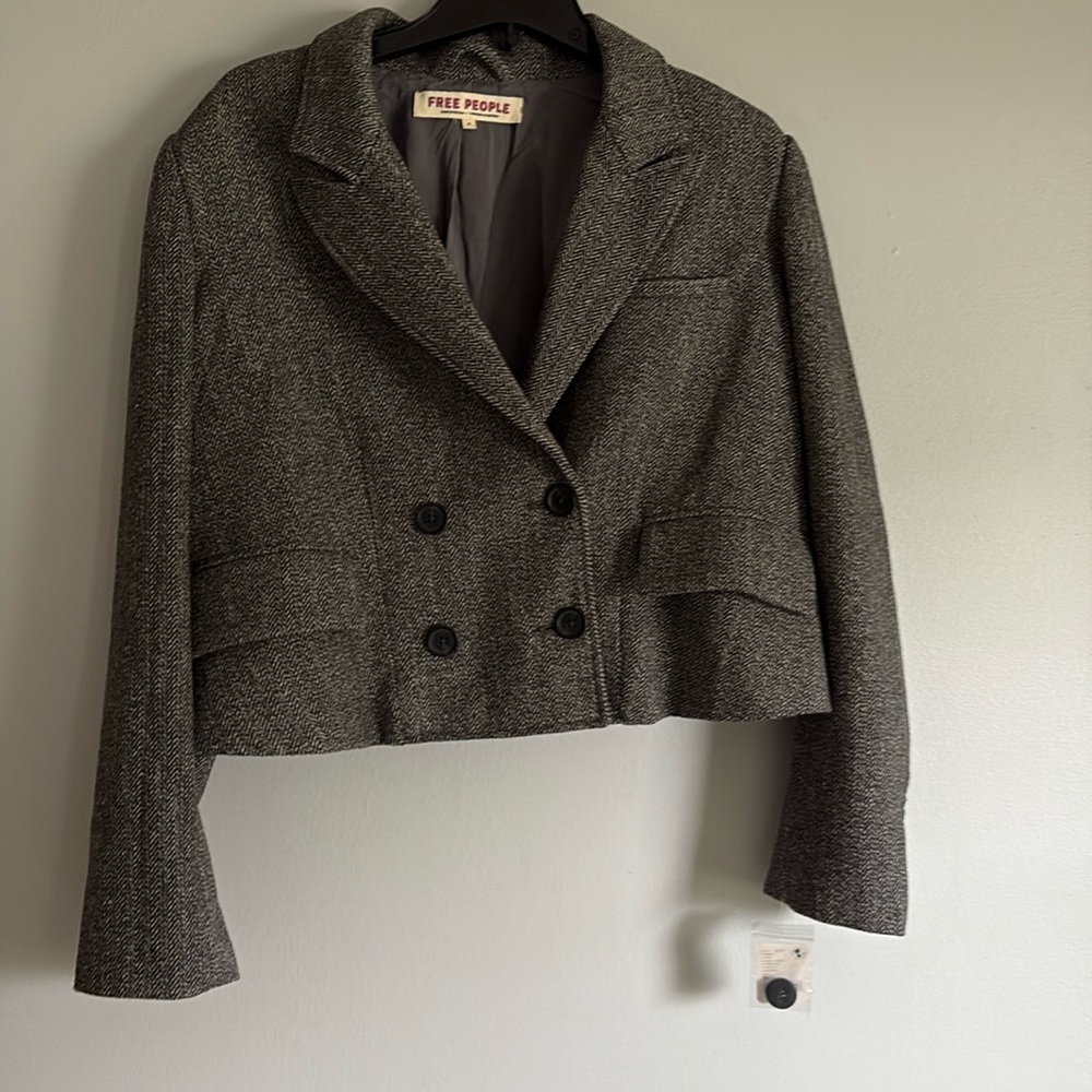FREE PEOPLE BLAZER, black & white, NWT